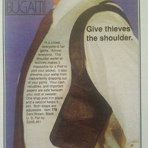 BUGATTI GENUINE LEATHER MEN'S SHOULDER BLACK WALLET STYLE #778 NIB